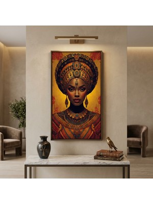 Ti Play Afro Kraliçe Serisi 08 – Afrofütürizm (Canlı Renkler ve Regal Duruş) 33X60 cm Çerçevesiz Pvc Tablo