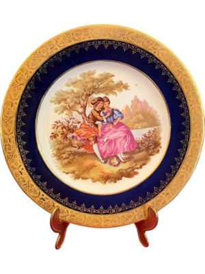 Limoges El Boyama Porselen Dekor Tabağı - 24,5 cm Çapında - 8876