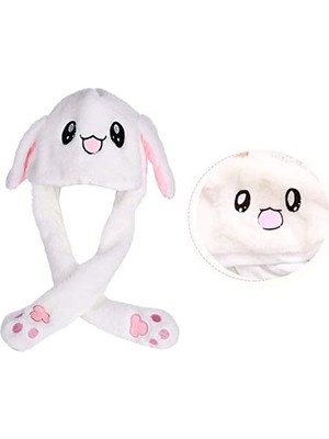 Skygo Hareketli Kulaklar Tavşan Şapkası, Sevimli Tavşan Şapkası, Peluş Tavşan Kulakları Kafa Bandı, Ilginç Tavşan Şapka, Süslü Elbise Kostümlü Oyun Için, Doğum Günü Hediyesi (Beyaz), Beyaz, 60 *