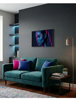 Ti Play Neon Yüzler– Pop Art Kadın  20 (Canlı Renkler ve Asi Duruş) 60X33 cm Çerçevesiz Pvc Tablo