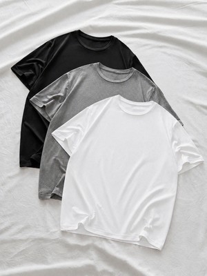 Comstar 3 Adet Erkek Yazlık Basic Kısa Kollu Oversize Tişört