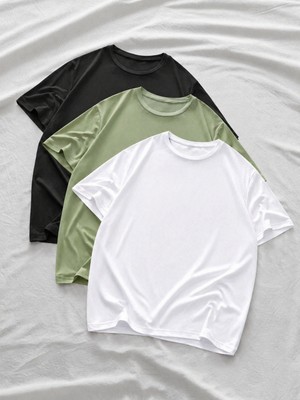 Comstar 3 Adet Erkek Yazlık Basic Kısa Kollu Oversize Tişört