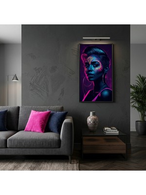 Ti Play Neon Yüzler– Pop Art Kadın  25 (Canlı Renkler ve Asi Duruş) 33X60 cm Çerçevesiz Pvc Tablo