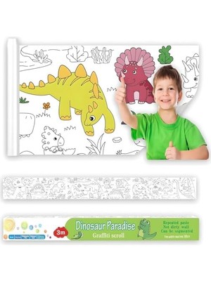 Skygo Çocuk Çizim Rulosu, Dıy Yapışkan Uzun Boy Çizim Kağıdı, Büyük Boy Boyama Kağıdı Rulosu, Kız ve Erkek Çocuklar Için Parti Malzemeleri, 300X38CM