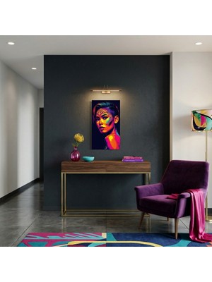 Ti Play Neon Yüzler– Pop Art Kadın  39 (Canlı Renkler ve Asi Duruş) 33X60 cm Çerçevesiz Pvc Tablo