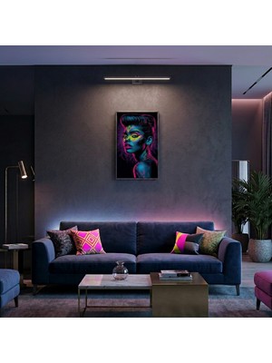 Ti Play Neon Yüzler– Pop Art Kadın  28 (Canlı Renkler ve Asi Duruş) 33X60 cm Çerçevesiz Pvc Tablo