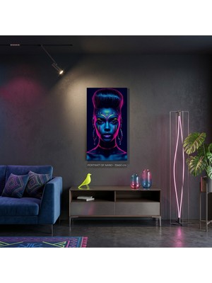 Ti Play Neon Yüzler– Pop Art Kadın  02 (Canlı Renkler ve Asi Duruş) 33X60 cm Çerçevesiz Pvc Tablo