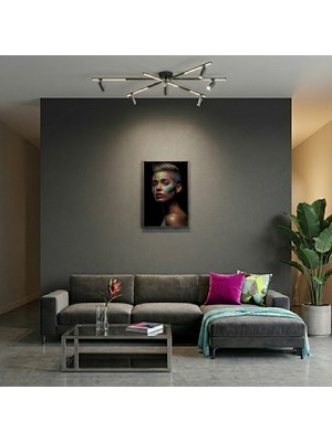 Ti Play Neon Yüzler– Pop Art Kadın  31 (Canlı Renkler ve Asi Duruş) 33X60 cm Çerçevesiz Pvc Tablo