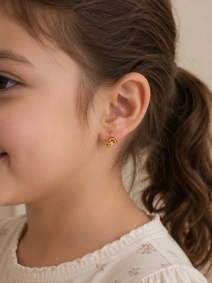 Gmn Collection Yeni Sezon Çocuk Xuping 14K Figürlü Gold Halka Küpe