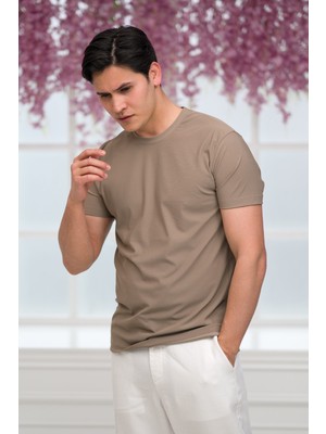 Paul Martin Slimfit Lyocell Kumaş Likralı Küçük Armürlü Bisiklet Yaka T-Shirt