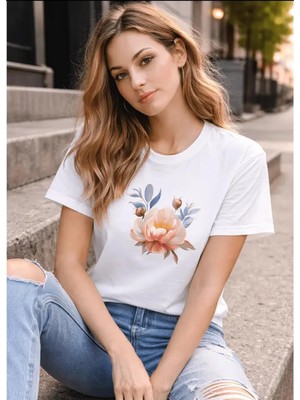 Divin Kadın Cool Baskılı Streetwear T-Shirt