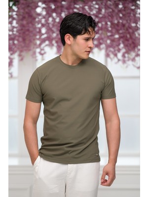 Paul Martin Slimfit Lyocell Kumaş Likralı Küçük Armürlü Bisiklet Yaka T-Shirt