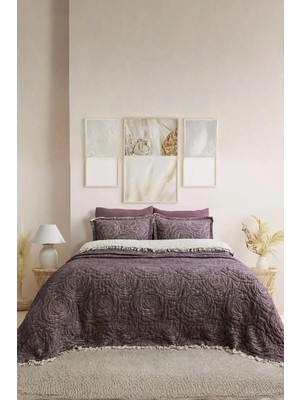Layan Home 7 Kat Müslin Çift Kişilik Yorgan - Soft Rose Mürdüm