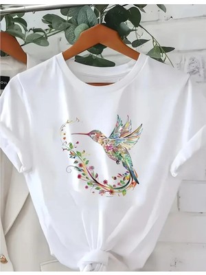 Divin Kadın Cool Baskılı Streetwear T-Shirt
