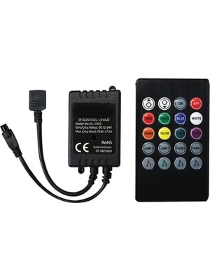 Skygo Rgb Şerit LED Kontrol Cihazları - Bluetooth, ve Müziğe Duyarlı, 24 Tuşlu - 6 Amper, 10 Metreye Kadar Rgb Şerit LED Çalıştırır (1, ve Müziğe Duyarlı)