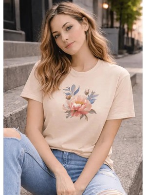 Divin Kadın Cool Baskılı Streetwear T-Shirt
