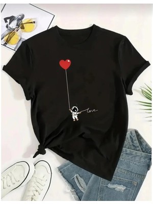 Divin Unisex Cool Kalp Graphic Streetwear T-Shirt