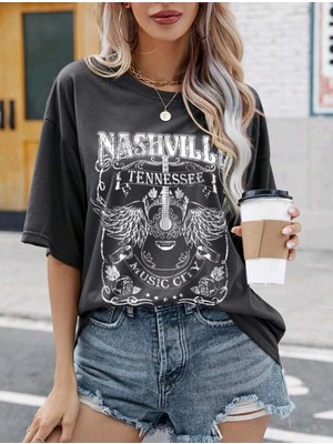 Divin Unisex Cool Cowboy Baskılı Streetwear T-Shirt