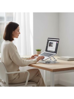 Skygo Notebook ve Laptop Uyumlu 360 Derece Dönen Stand, Ayarlanabilir Laptop Tutucu, Sağlam Tabanlı, Yüksekliği Ayarlanabilir Tutucu, Notebook Stant 747