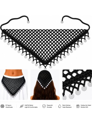 A&D Handmade El Örgüsü Pullu Cotton Bandana