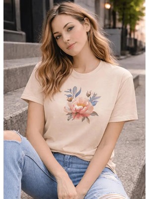 Divin Kadın Cool Baskılı Streetwear T-Shirt