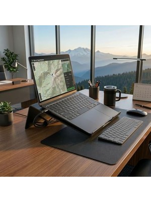 Skygo Metal Laptop Standı MacBook Laptop Standı Dizüstü Bilgisayar Yükseltici Stand Notebook Standı Soğutmalı Ergonomik Laptop Yükseltici Masaüstü Stand (Siyah)