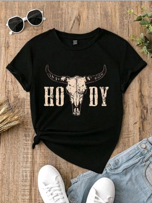 Divin Unisex Cool Cowboy Baskılı Streetwear T-Shirt