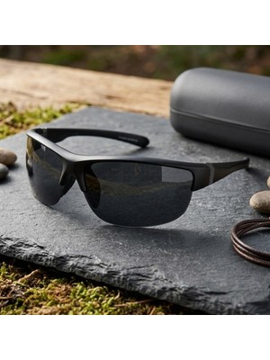 Di Caprio DC3033GUN Mat Siyah Yarım Çerçeve Oval Polarize Camlı Erkek Güneş Gözlüğü