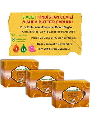 Skygo Doğal Hindistan Cevizi & Shea Butter Sabunu 140 gr x 3 Adet Tüm Cilt Tipleri Için Besleyici ve Onarıcı Etkili