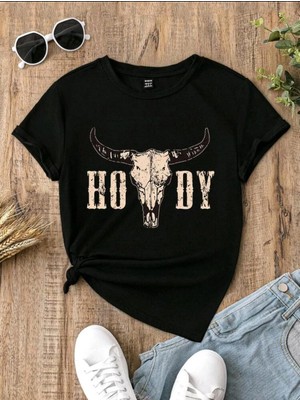 Divin Unisex Cool Cowboy Baskılı Streetwear T-Shirt