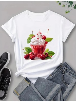 Divin Kadın Cool Baskılı Streetwear T-Shirt