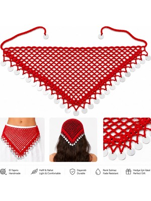 A&D Handmade El Örgüsü Pullu Cotton Bandana