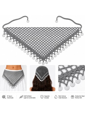 A&D Handmade El Örgüsü Pullu Cotton Bandana