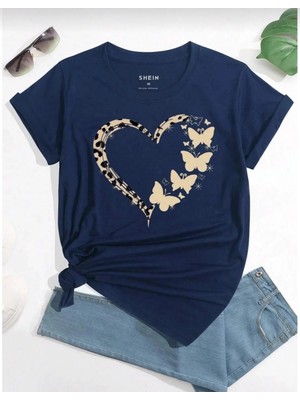 Divin Kadın  Cool Kalp Graphic Streetwear T-Shirt