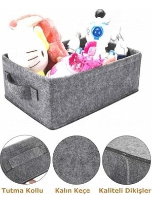 Skygo Çamaşır Oyuncak Düzenleyici Keçe Sepet Organizer 38X25X13 cm