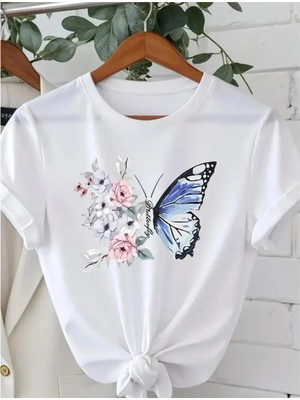 Divin Kadın Cool Baskılı Streetwear T-Shirt