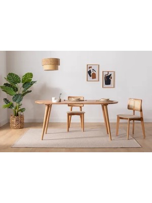 Vivense Ares Kayın Oval Yemek Masası, 160X80