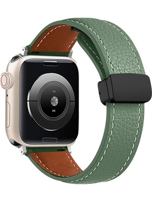 Durukar®   Watch 42MM KR414 Daks Deri Kordon - Koyu Yeşil