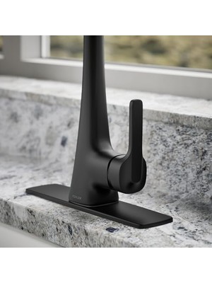 Mabeyn R22867-SD-BL Maxton Pull- Mutfak Bataryası Sabunluk, Aşağı Çekmeli Püskürtücülü Mutfak Lavabo Bataryası, Siyah Mutfak Bataryası, Mat Siyah