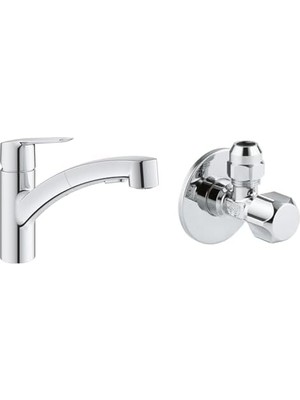 Mabeyn Start Spiralli Eviye Bataryası Krom + 2 Adet 55MM Ara Musluk Seti