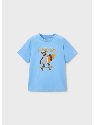 Mayoral Erkek Çocuk Baskılı T-Shirt Mavi - 3064