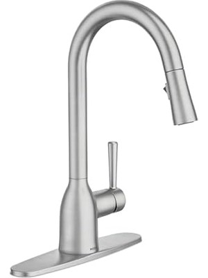 Mabeyn Adler 87233SRS Spot Dirençli Paslanmaz Çinko Aşağı Çekmeli Mutfak Bataryası Güç Temizleme, Düğme ve Geri Çekilebilir Çubuk, Ada Uyumlu, Klasik Stil, Modaya Uygun, Uzun Ömürlü
