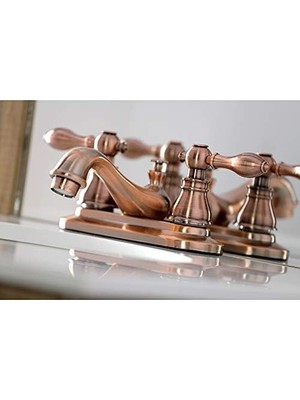 Mabeyn KB606ACL Amerikan Klasik 10 cm Orta Set Banyo Musluğu, Antik Bakır