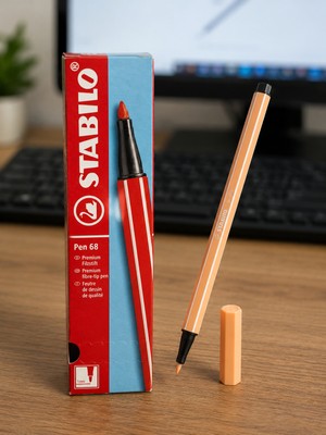 Stabilo Keçe Uçlu Boya Kalemi 1 mm Pastel Turuncu 68/25 10 Lu Paket