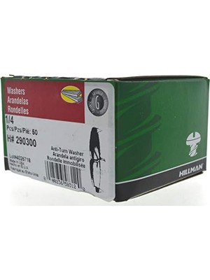 Mabeyn The Group 290300 1/4 Inç Döndürme Önleyici Yıkayıcı, 50'li Paket