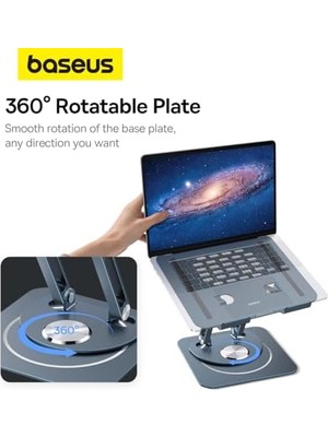 Skygo Ayarlanabilir Dizüstü Bilgisayar Standı, 360 Derece Dönebilen Ayarlanabilir Dizüstü Bilgisayar Standı (Üç Katlı Versiyon) MacBook Air Pro, Xps, Hp Vb. Için Ergonomik Katlanabilir Stand