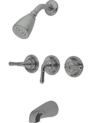Mabeyn KB238 Magellan Küvet Duş Bataryası, 3 Kollu, Fırçalanmış Nikel, 12,7 cm Musluk