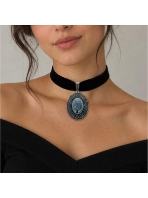 BijuStore Iznik Çini Desenli El Yapımı Vintage Choker