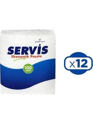 Mabeyn Servis Ekonomik Peçete, 100'LÜ Paket, 12 Adet