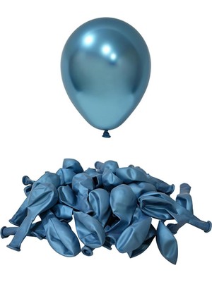 Mabeyn 12 Inç Krom Mavi Balon 10 Adet